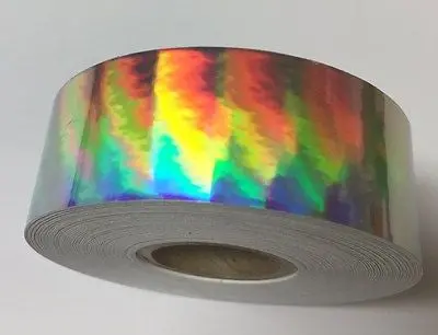12 Rolls Of Silver Rainbow Vinyl Tape 2 Inch X 50 Feet, Holographic Oilslick Colors 1