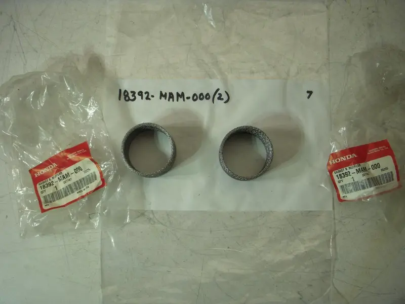 18392-Mam-000 (2) Nos Honda Oem New Honda Gl1500 Gl1200 Gl1800 1987-2014 Muffler Gasket (Red125) 1