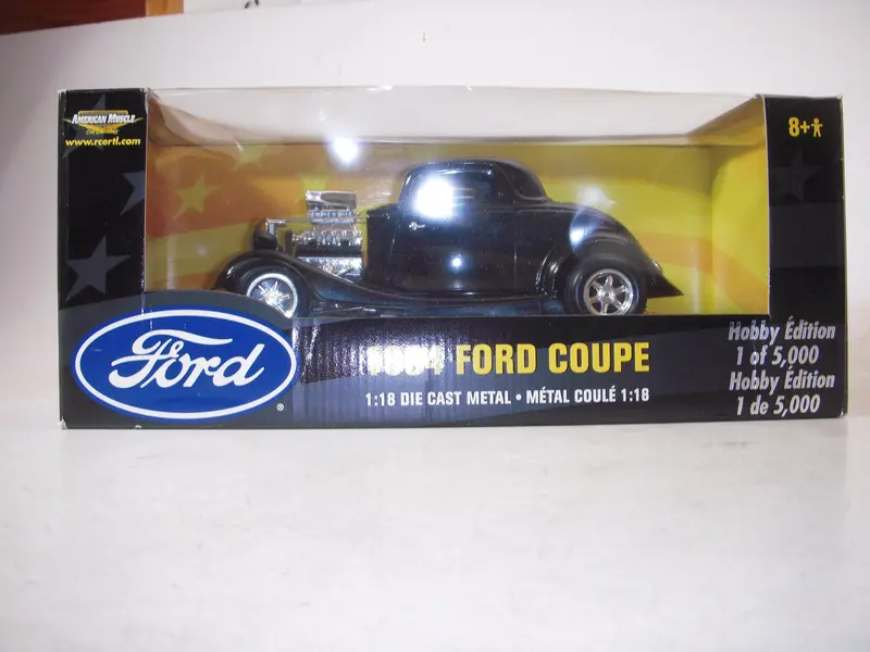 1934 Ford Coupe New Black Ertl American Muscle Diecast 1:18 Scale (N-Top) 1
