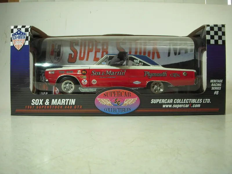 1967 Super Stock 440 Gtx New Sox & Martin American Muscle Diecast 1:18 Scale Collectible (N-Top) 1