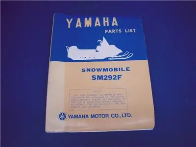 1974 Sm292f Sm-292 Yamaha Snowmobile Used Parts Manual Book (Man-G) 1