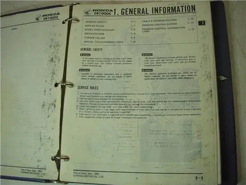 1983 Honda Cb1000c Cb1000 C Service Shop Manual Binder Factory Book (Man-G) 1
