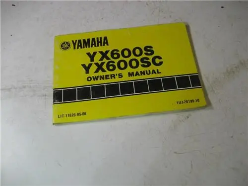 1986 Yx600 S/Sc Radian Yamaha Owners Manual 1Uj-28199 Book (Blue-2) 1