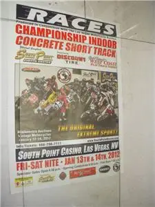 2012 Championship Indoor Concrete Short Track Race Motorcycle Poster Used Po-340 Collectible (F17) 1