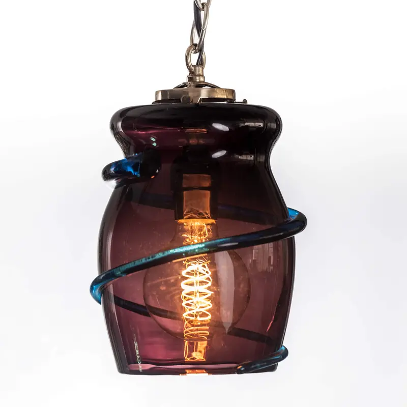 2615 Nova Pendant Lamp - Fig With Turquoise Wrap 1