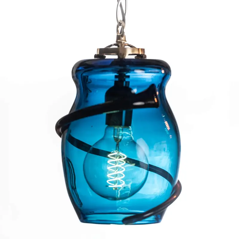 2615 Nova Pendant Lamp - Turquoise With Fig Wrap 1