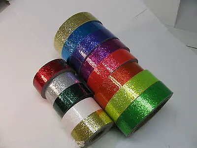 6 Rolls Of Glitter Flake Vinyl Tape,  Choose Your Color And Sizes. Sparkle Tape 1
