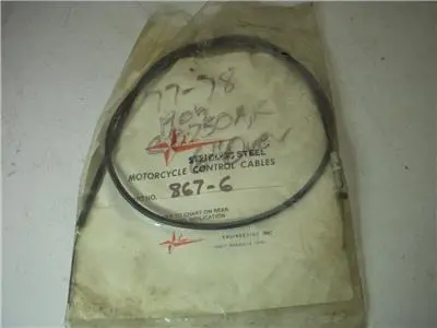 867-6 1977-78 Nos Honda Cb750 K/A Extended Throttle B Cable (Red120) 1