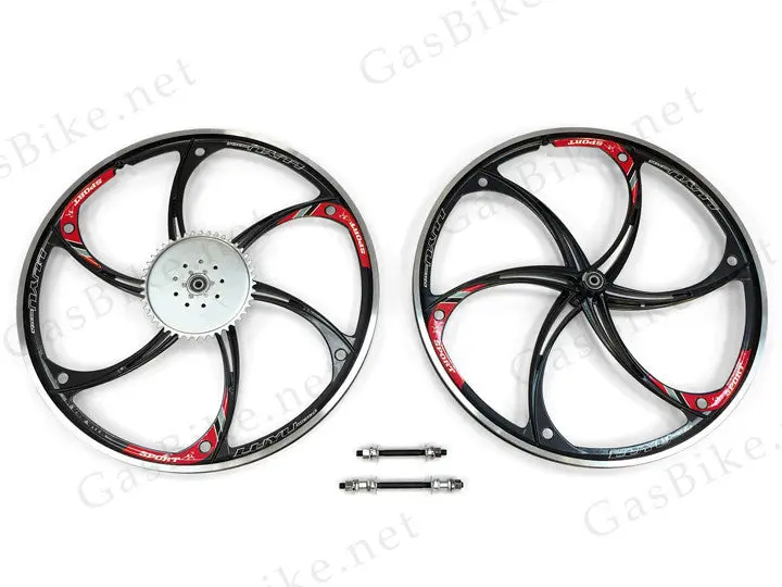 Aluminum Mag Wheels With 44T Sprocket - Hy22 (Black) 1