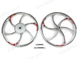 Aluminum Mag Wheels With 44T Sprocket - Hy22 (Silver) 80Cc Gas Motorized Bicycle 1