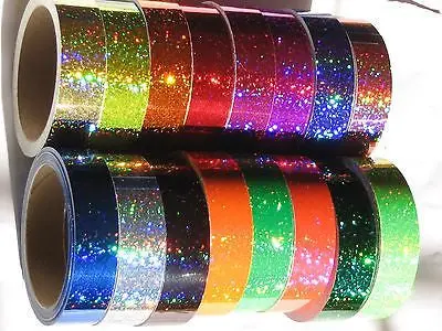 Any 6 Color Sparkle Glittering Vinyl Tapes, 1 Inch X 25 Feet Each, Holographic 1