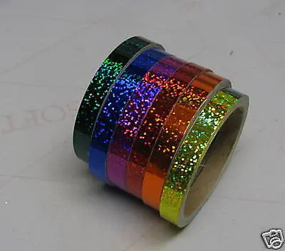 Any 6 Colors, Glittering Vinyl Tapes, 1/2" X 25 Ft 1