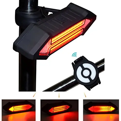 Bike Taillight 100 Lumens Led Taillight Usb Rechargeable With Wireless Remote Turn Signals Laser Beams For Moutain Bike Bmx Bike Road Bicycle And Hybrid Bike 1