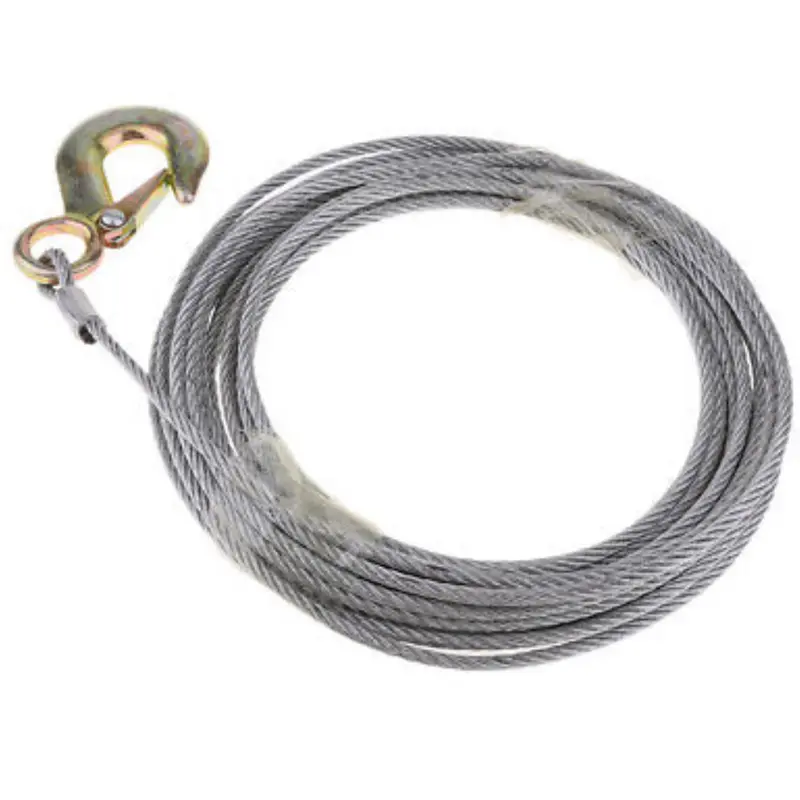 Boat Trailer Winch Wire With Galvanized Heavy Duty Hook 5Mm Diameter 10M 1