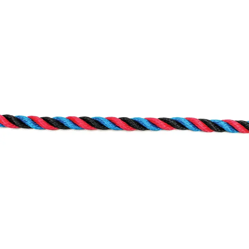 Canal Boat Mooring Line 3 Strand Rope Red/Black/Blue 14Mm 1