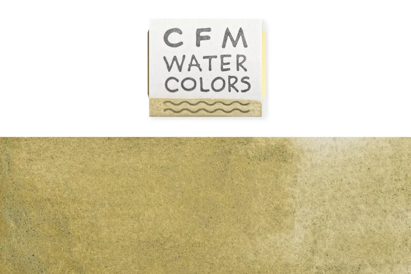 Cfm Watercolor Half Pan, Green Earth Yellowish 1