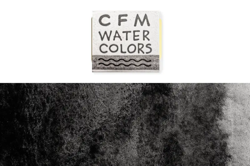 Cfm Watercolor Half Pan, Ivory Black 1