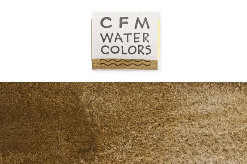 Cfm Watercolor Half Pan, Raw Umber Greenish 1