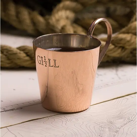Copper Half-Gill Rum Measure Hms Logo Nauticalia 4700 1