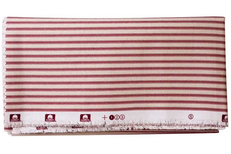Cotton Ticking By The Yard, Red Stripe 1