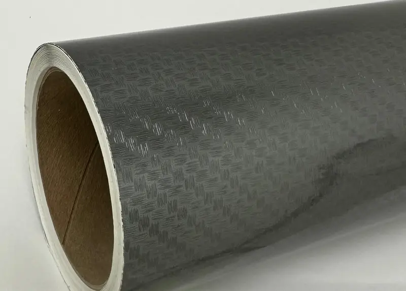 Diagonal Carbon Fiber Sign Vinyl 12Inch X 10 Feet, Gun Metal Black 1