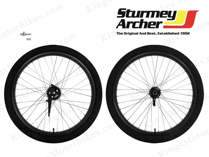Double Wall 12 Gauge Aluminum Wheels Set With Sturmey Archer X-Fd (Black) 80Cc G 1