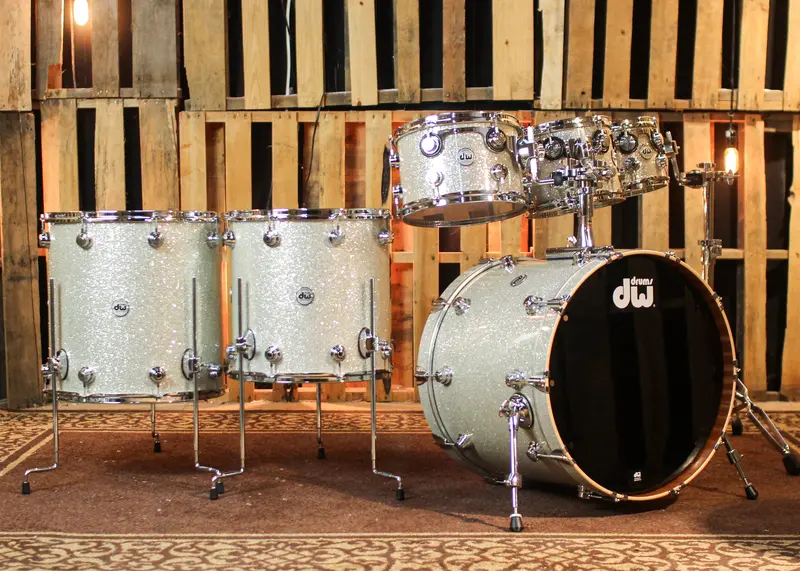 Dw Collector's Cherry Mahogany Broken Glass Drum Set - 22,8,10,12,16,18 - So#1398396 1