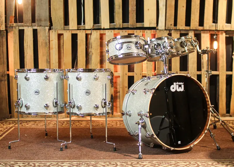 Dw Collector's Cherry Mahogany Broken Glass Short Stack Drum Set - 22,8,10,12,14,16 - So#1398396 1