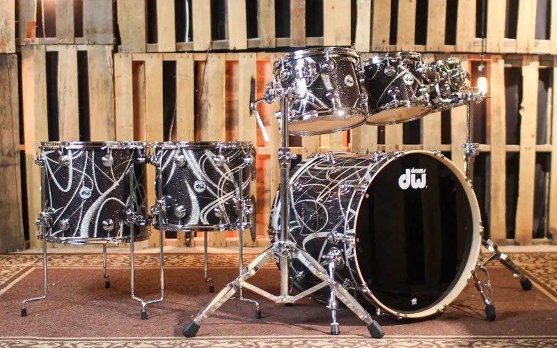 Dw Collector's Maple Ssc Smoke Glass Contrail Drum Set - 22,8,10,12,14,16 - So#1428273 1