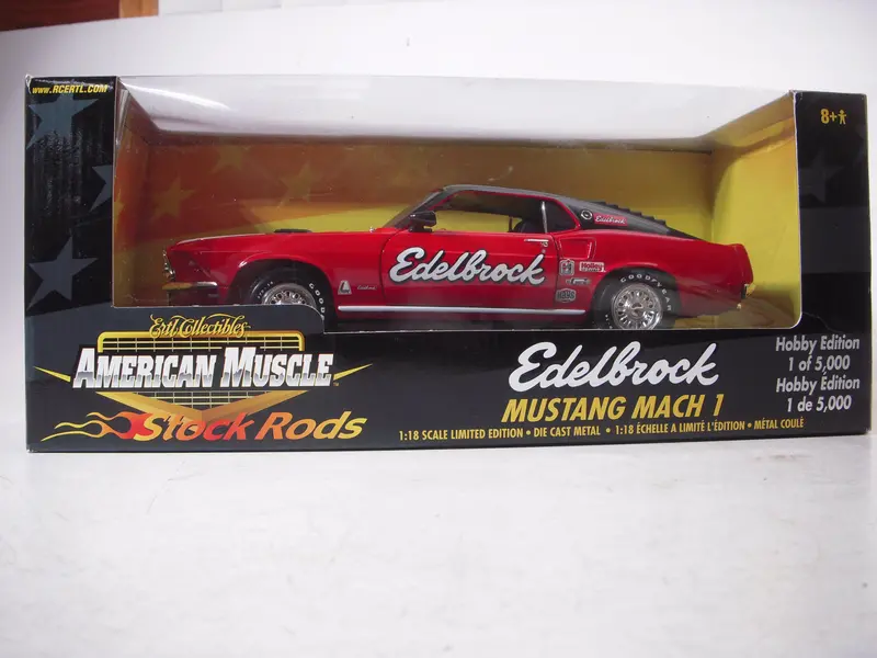 Edelbrock Ford Mustang Mach I Stock Rod New Ertl American Muscle Diecast 1:18 Scale (N-Top) 1