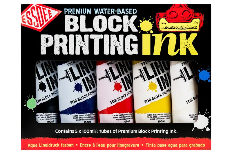 Essdee Premium Block Printing Ink, Primary Set Of 5 1