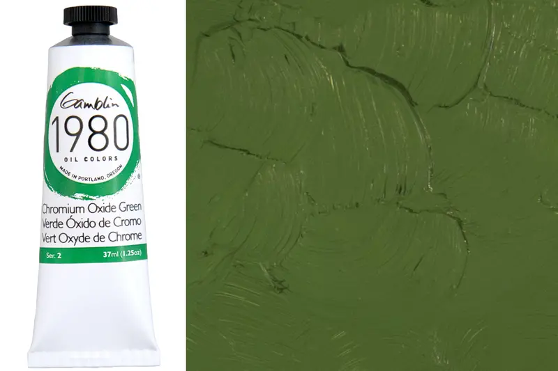 Gamblin 1980 Oil Colors, 37 Ml, Chromium Oxide Green 1