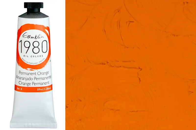 Gamblin 1980 Oil Colors, 37 Ml, Permanent Orange 1