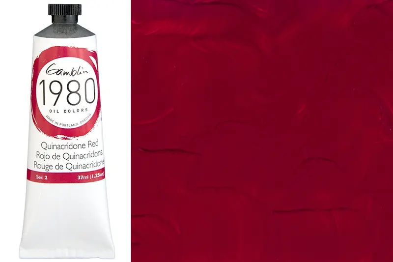 Gamblin 1980 Oil Colors, 37 Ml, Quinacridone Red 1