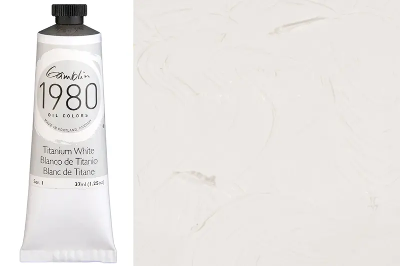 Gamblin 1980 Oil Colors, 37 Ml, Titanium White 1