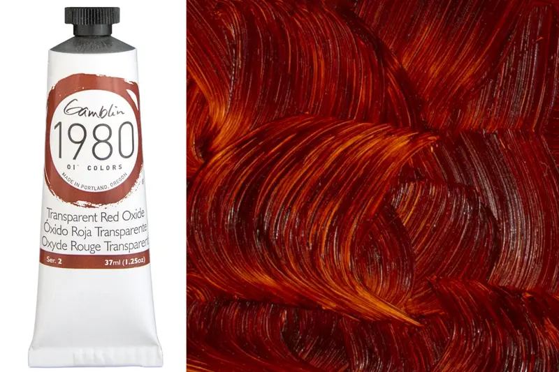 Gamblin 1980 Oil Colors, 37 Ml, Transparent Red Oxide 1