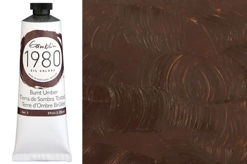 Gamblin 1980 Oil Colors, Burnt Umber 1