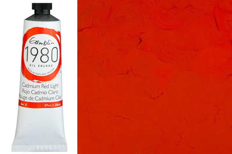 Gamblin 1980 Oil Colors, Cadmium Red Light 1