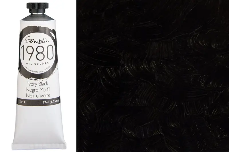 Gamblin 1980 Oil Colors, Ivory Black 1