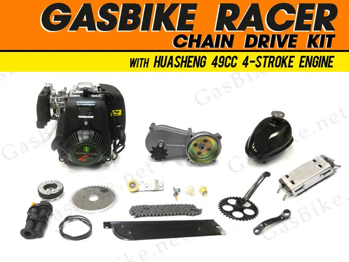 Gasbike Racer Chain Drive Kit With Huasheng 49Cc 4-Stroke Engine Gas Motori 1