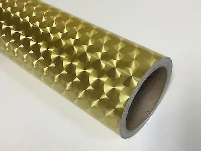 Gold Large Engine Turn Sign Vinyl  24 Inch X 30 Feet 1