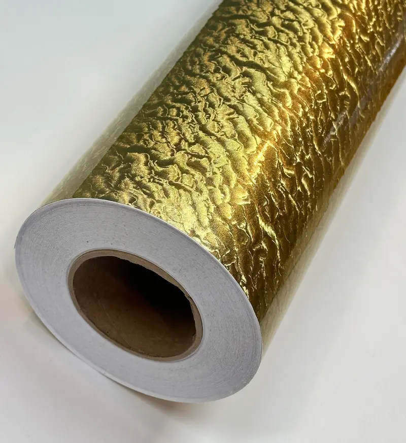 Gold Leaf Sign Vinyl  24" X 50 Yards, Longlife Metallic Plastic With Adhesive 1