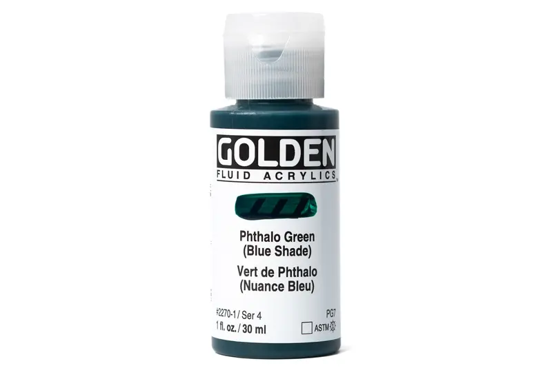 Golden Fluid Acrylics, Phthalo Green (Blue Shade) 1