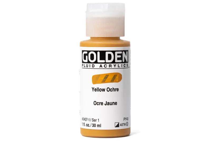 Golden Fluid Acrylics, Yellow Ochre 1