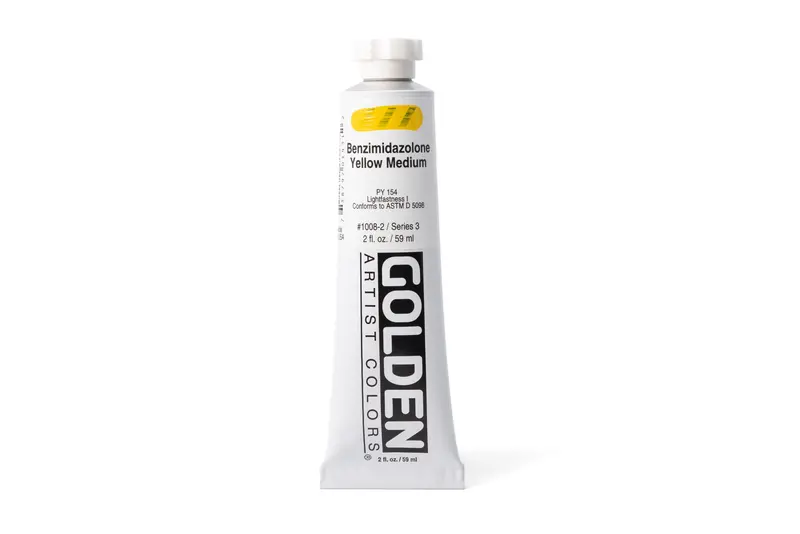 Golden Heavy Body Acrylics, Benzimidazolone Yellow Medium 1