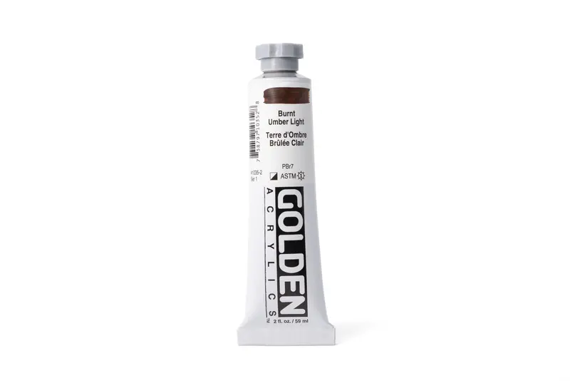 Golden Heavy Body Acrylics, Burnt Umber Light, 2 Oz. Tube 1