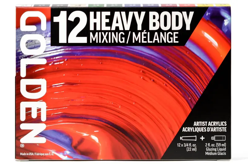 Golden Heavy Body Acrylics, Mixing Set Of 12 1