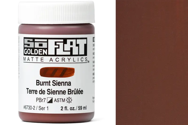 Golden Soflat Matte Acrylics, Burnt Sienna 1