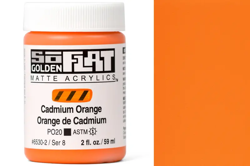 Golden Soflat Matte Acrylics, Cadmium Orange 1