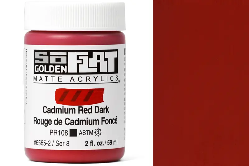 Golden Soflat Matte Acrylics, Cadmium Red Dark 1